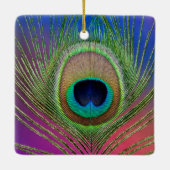 Laadveer van een pauw keramisch ornament (Achterkant)