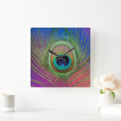 Laadveer van een pauw vierkante klok (Huis)