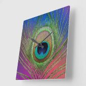 Laadveer van een pauw vierkante klok (Hoek)