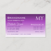 Laadverlooppalmblad met monogram stijlvol visitekaartje (Achterkant)