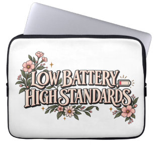 Laag Batterij Hoge Standaarden Bloemige Esthetiek  Laptop Sleeve