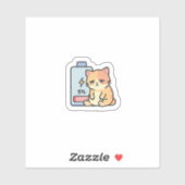 Laag Batterij Sociale Modus Kat Sticker (Vel)