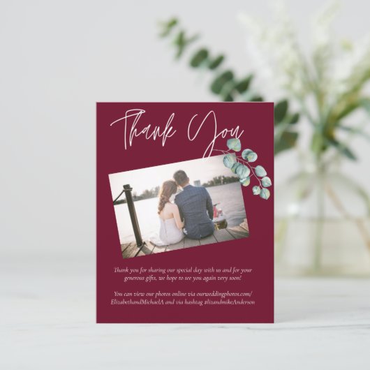 Laag budget BURGUNDY Witte EUCALYPTUS Bruiloft (Staand voorkant)