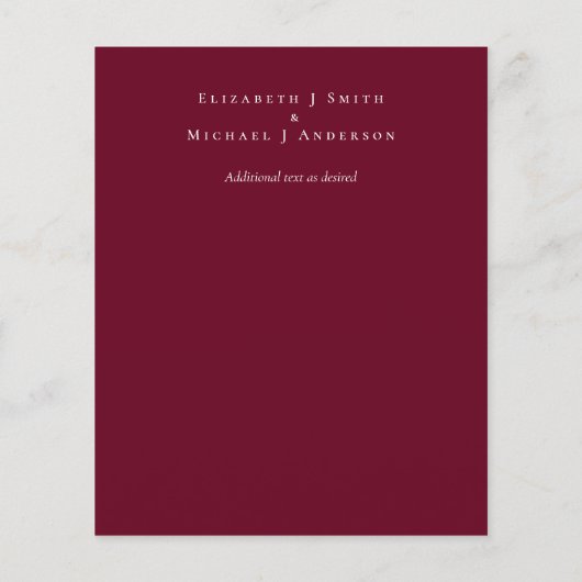 Laag budget BURGUNDY Witte EUCALYPTUS Bruiloft (Achterkant)