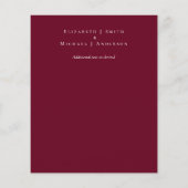 Laag budget BURGUNDY Witte EUCALYPTUS Bruiloft Flyer (Achterkant)