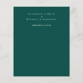 Laag budget TEAL Witte EUCALYPTUS Bruiloft Flyer (Achterkant)
