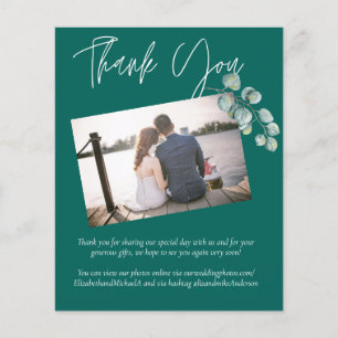 Laag budget TEAL Witte EUCALYPTUS Bruiloft Flyer