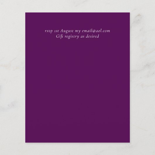 Laag budget VIOLET Witte EUCALYPTUS Bruiloft Flyer (Achterkant)