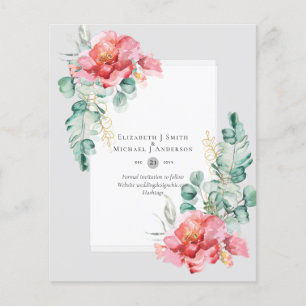 LAAG BUDGET Witte Rozen SAVE THE DATES Modern Flyer