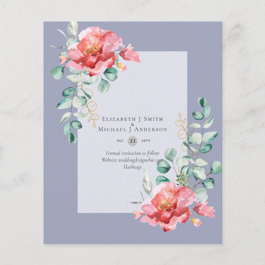LAAG BUDGET Witte Rozen SAVE THE DATES Modern Flyer (Voorkant)