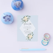LAAG BUDGET Witte Rozen SAVE THE DATES Modern Flyer (Enkel)