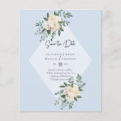 LAAG BUDGET Witte Rozen SAVE THE DATES Modern Flyer (Voorkant)