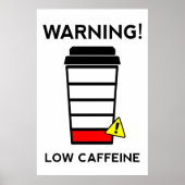 Laag cafeïne, laag batterijniveau, poster koffie,  (Voorkant)