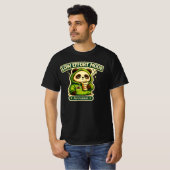 Laag Energie Modus Geactiveerd Panda Grappige Luie T-shirt (Voorkant volledig)