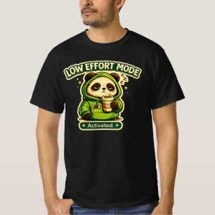 Laag Energie Modus Geactiveerd Panda Grappige Luie T-shirt