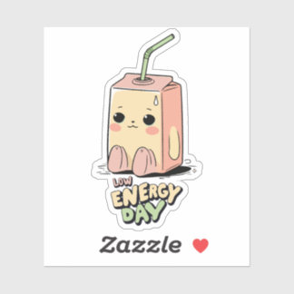 Laag Energiedag – Zachte Vermoeidheid Vinyl Sticke Sticker