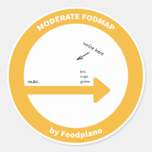 Laag FODMAP dieetsticker voor matig FODMAP-voedsel Ronde Sticker