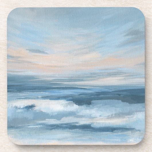 Laag getij - Abstract zeegezicht schilderij Bier Onderzetter (Voorkant)