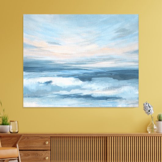 Laag getij - Abstract zeegezicht schilderij Canvas Afdruk (Insitu (Woonkamer))