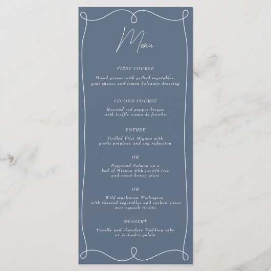 Laag Key Minamalistische Draaikolk Menu (Voorkant)