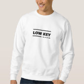 Laag Key Minimalistische Witte Crewneck Sweatshirt (Voorkant)