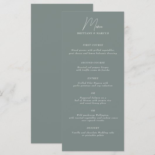 Laag Minamalist Menu (Voorkant / Achterkant)