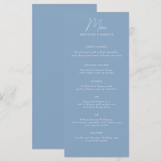 Laag Minamalist Menu (Voorkant / Achterkant)