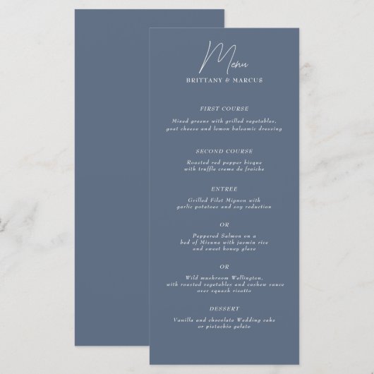 Laag Minamalist Menu (Voorkant / Achterkant)
