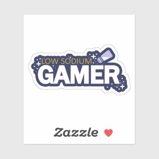 Laag natrium gamer - Grappige videogame typografie Sticker (Vel)