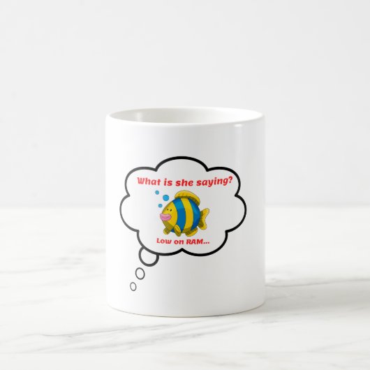 Laag op RAM | Visgeheugen voor hem | Funny Fish Koffiemok (Center)