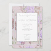 LAAG PAARS LILAC ROOS FLORALE ELEGANTE TROUW KAART (Voorkant)