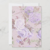 LAAG PAARS LILAC ROOS FLORALE ELEGANTE TROUW KAART (Achterkant)