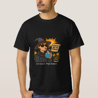 "Laag pantser. Hoog drama." Grappig Mage RPG T-shi T-shirt