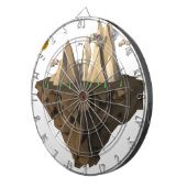 laag poly floating eiland 3d renderen dartbord (Voorkant Rechts)