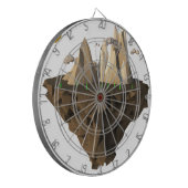laag poly floating eiland 3d renderen dartbord (Voorkant Links)