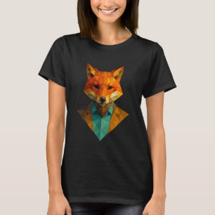 Laag Poly Fursona Vos Geometrische Polygoon Furry T-shirt