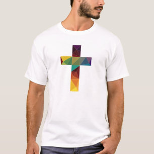 laag poly god symbool voor religie polygon jesus t-shirt