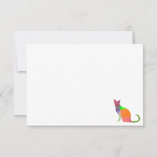 Laag Poly Katten Silhouet Blanco Notitiekaartje