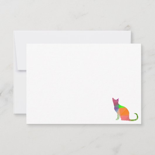 Laag Poly Katten Silhouet Blanco Notitiekaartje (Voorkant)