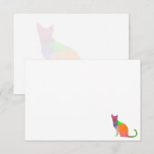 Laag Poly Katten Silhouet Blanco Notitiekaartje (Voorkant / Achterkant)
