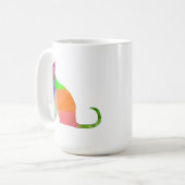 Laag Poly Katten Silhouet Koffiemok (Voorkant links)