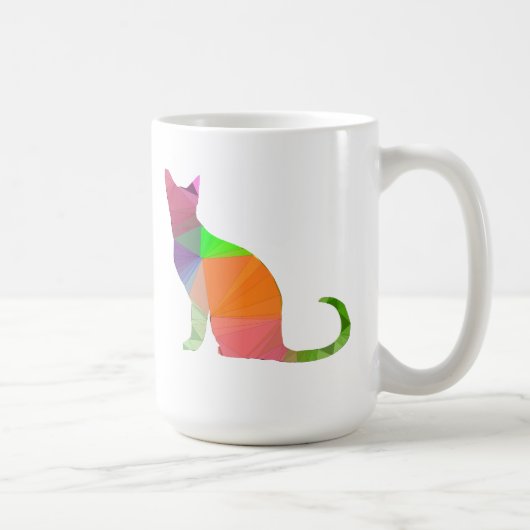 Laag Poly Katten Silhouet Koffiemok (Rechts)