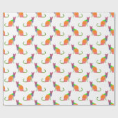 Laag Poly Katten Silhouet Patroon Cadeaupapier (Vlak)