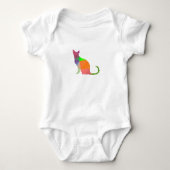 Laag Poly Katten Silhouet Romper (Voorkant)