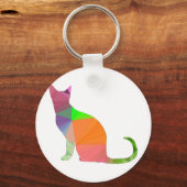 Laag Poly Katten Silhouet Sleutelhanger (Achterkant)