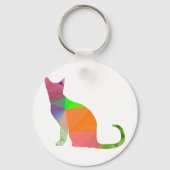 Laag Poly Katten Silhouet Sleutelhanger (Achterkant)