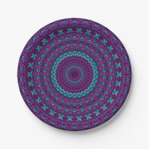 laag+poly,paars,violet,turquoise,blauwgroen,magent papieren bordje