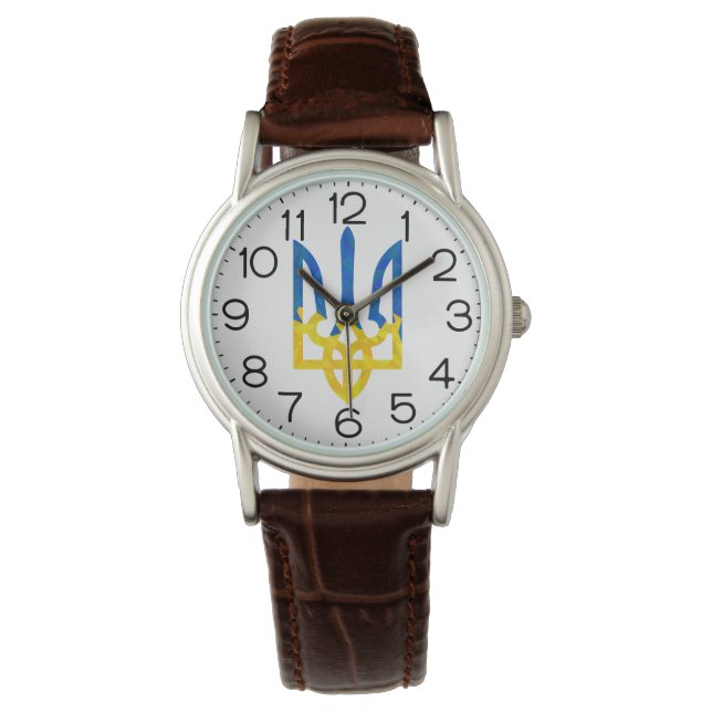 Laag polygoon Oekraïense drietand Horloge (Voorkant)