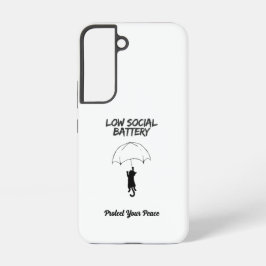 Laag Sociale Batterij – Bewerkbaar Quote Cat Samsu Samsung Galaxy Hoesje