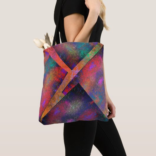 Laag van onregelmatig gerangschikte rustige afbeel tote bag (Dichtbij)